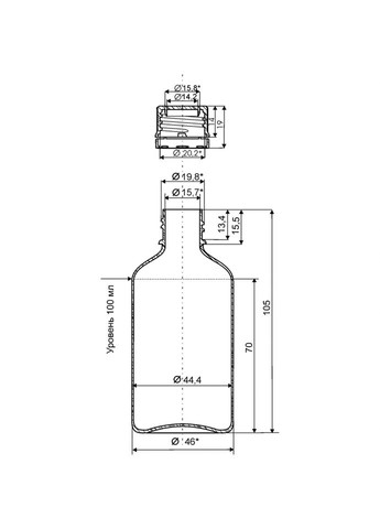 Флакон полімерний 100 мл із чорною кришкою El Studio (366869037)