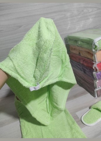 Жіночий лазневий рушник-халат для сауни 70х150 Салатовий (П4К-К0406-double-002) No Brand салатовий