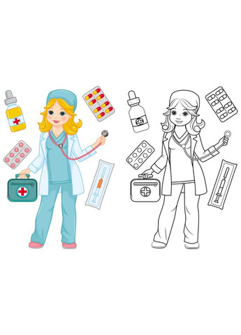 Розмальовки Подивись і розфарбуй Професії (9786178172169) Пегас (316083345)