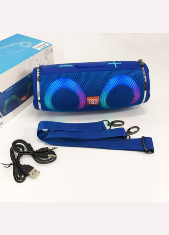 Портативная колонка TG642 с подсветкой RGB и ремешком, аккумуляторная колонка для музыки. Цвет: синий No Brand (365751967)