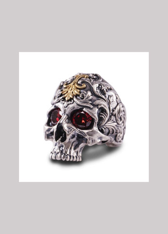 Каблучка печатка перстень чоловічий череп, каблучка Новий Світовий Порядок у вигляді черепа з рубіновими очима, р 23 Fashion Jewelry (285110599)