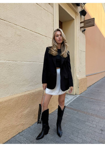 Черный женский пиджак 731 костюм + подкладка Україна - всесезон