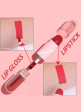 Губная помада No9 Lipstick Lip Gloss 2in-1 Фиолетовая матовая водостойкая CmaaDU (308254358)