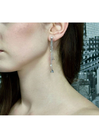 Серебряные серьги с жемчугом, покрытые родием - нежная классика на каждый день 🤍 Family Jewelry House (351897806)