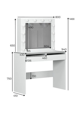 Стол туалетный Malta White Diamond (TB32010100000) Art In Head (344452159)