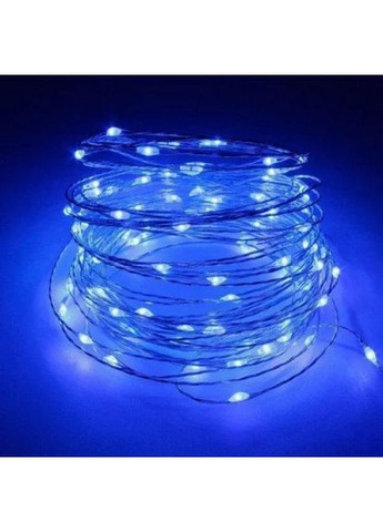 Новогодние гирлянды. Медная проволочная лампа 100LED 10м, Цвет Синяя Силиконовая проволока (7107) Digital (363832678)