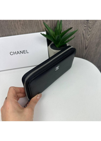 Шкіряний жіночий клатч з тисненням логотипу в коробці чорний No Brand (351536814)