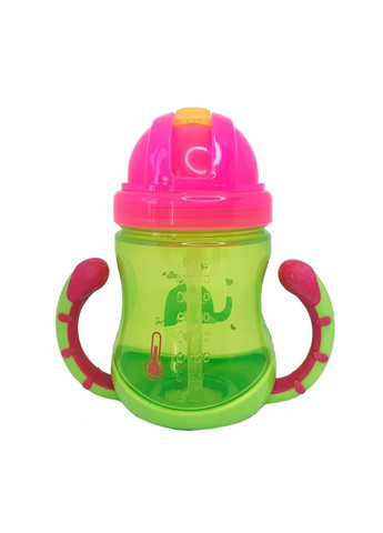 Поильник детский с трубочкой Неон Mega Zayka MGZ0300(Lime) 270 мл Megazayka (302673199)
