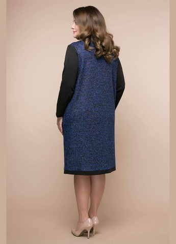 Темно-синя повсякденний елегантна сукня з букле вива темно-синій Tatiana