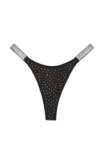 Черный демисезонный женский купальник bikini top shine strap bombshell pushup thong black 70b/xs Victoria's Secret