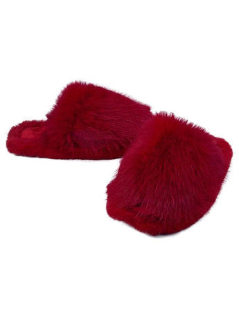 Красные домашние тапочки женские меховые красные 406-4 Sanlin