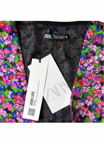 Комбинированное платье цветочный принт btg-0132 Zara