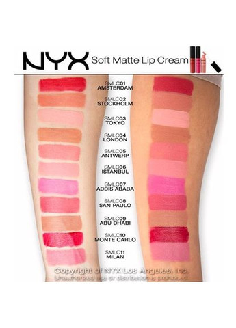 Матовая помадакрем Soft Matte Lip Cream (8 мл) TOKYO (SMLC03) NYX Professional Makeup (290983552)