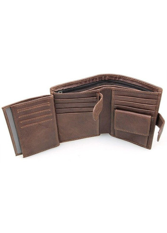 Кошелек мужской вертикальный из натуральной кожи с отделением на молнии коричневый (sku_14404) No Brand (327819969)