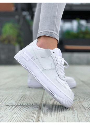 Білі Осінні кросівки чоловічі nike air force 1 shadow white 1 найк аір форс 1 преміум No Brand