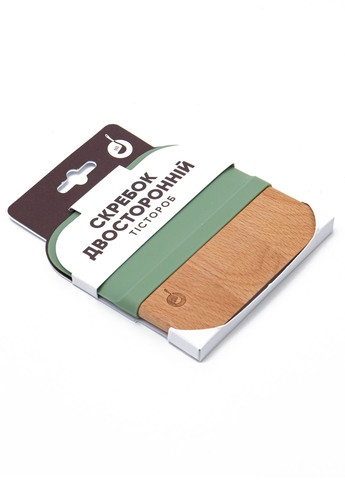 Скребок для теста двусторонний Тестоделец силикон дерево 12 см Мамин Посуд (327432596)