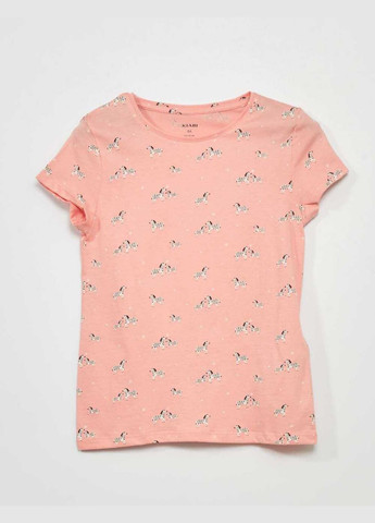 Розовая футболка basic,розовый в узоры, Kiabi