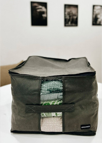 Органайзер-сумка текстильный для хранения вещей, одежды, домашнего текстиля XL 35х25х25 см на молнии Organize (291018686)