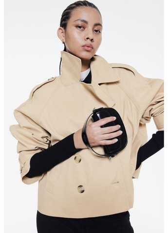 Бежевая демисезонная женская холщовая куртка н&м (56805) xs бежевая H&M