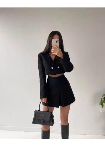Женский костюм с укороченным жакетом и юбкой No Brand (375050311)