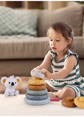 Сенсорные кубики с пирамидкой, набор 2 в 1 No Brand (362571939)