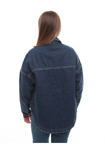 Куртка-рубашка джинсовая женская темно-синяя широкая Cracpot Вільна (302214850)