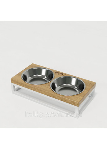 Миски на подставке для маленьких собак и кошек Base XS (2×0,25 л) BXS-28145-WHNT Hollky (365652749)