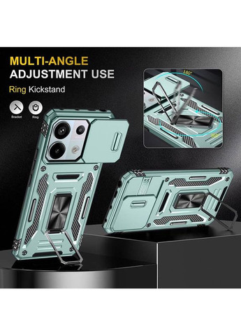 Ударостійкий чохол Camshield Army Ring для Xiaomi Redmi Note 13 4G Бірюзовий Epik (372499892)
