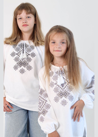 Белая детская вышиванка фаддея из льна и хлопка - традиционная украинская вышиванка Piccolo узор орнамент лен (340646735)
