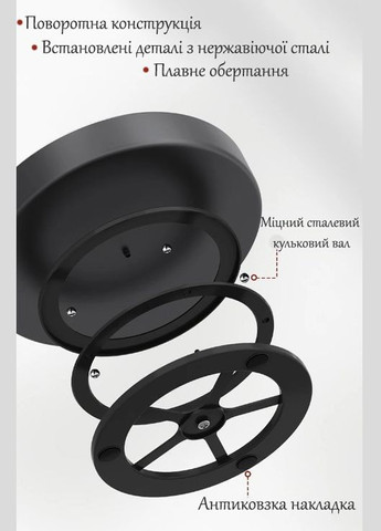 Поворотный органайзер стойка для кухни/ванной, металл, 26 см, черный No Brand (314773742)