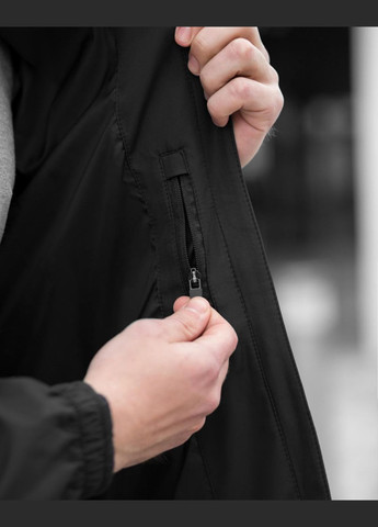 Сіра демісезонна куртка вітровка "твій ворог" чорний, сірий BEZET
