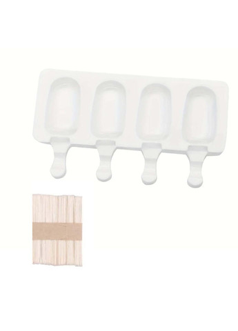 Форма силіконова для морозива Ескімо та євродесертів з паличками (4 комірки) 26х10.5 см Kitchen Master (341724443)