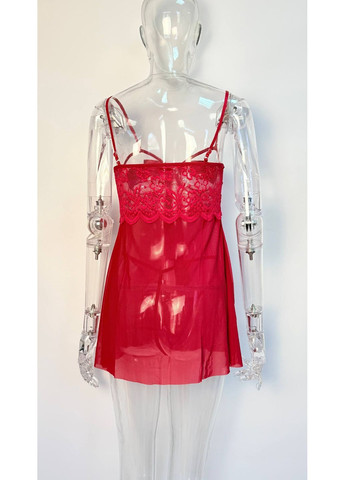 Женский эротический пеньюар с бантом на груди прозрачный Черный No Brand Сюрприз (315035698)