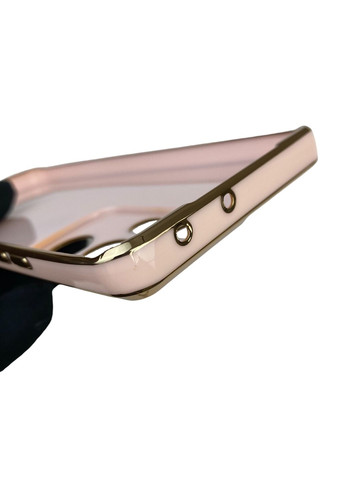 Чохол для Galaxy S21 Ultra (SM-G998) глянцевий із захистом камери із золотою окантовкою на самсунг с21 ультра пудровий gs1 Samsung (366230912)