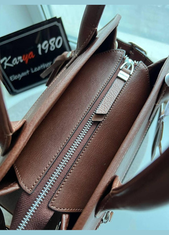 Элегантная женская сумка Турция натуральная кожа на две ручки с дополнительным коричневым ремнем Karya (341323014)