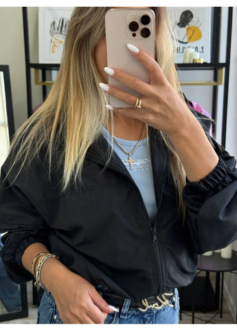 Повседневная черного цвета ветровка 5923-3 No Brand (358932283}