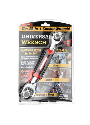 Універсальний багатофункціональний гайковий торцевий ключ - мультитул 48в1 Universal Wrench TM-38/WJ-02 Black/Red No Brand (350349292)