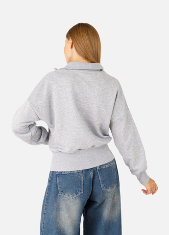 Серый женский свитшот цвет серый цб-00256503 DRA COLLECTION (301196346)