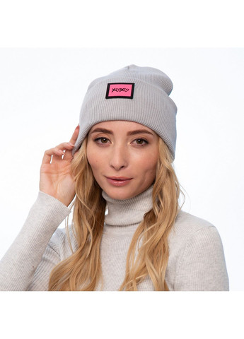 Шапка біні жіноча бавовна сіра GINNY LuckyLOOK 253-025 (322792115)