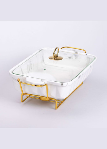 Мармитница керамическая прямоугольная 2 л на подставке, Yiwu (325699863)