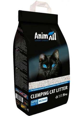 Наполнитель для котов Бентонитовый комкующий мелкая фракция, 5 кг AnimAll (278309829)