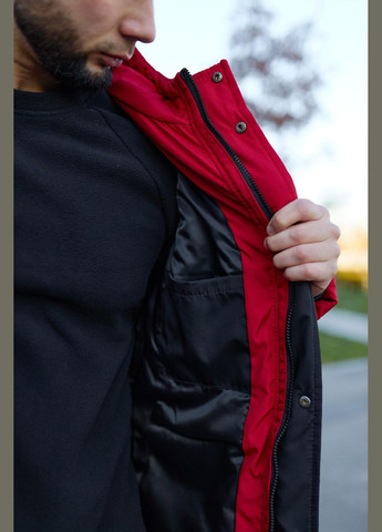 Парка зимняя мужская красно-черная No Brand (309214467)