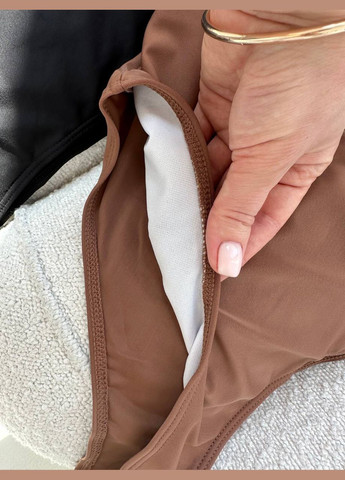 Светло-коричневый летний женский купальник слитный No Brand