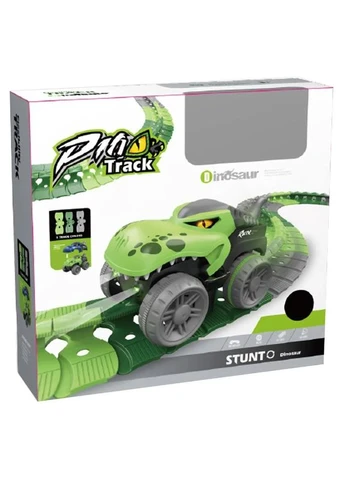 Интерактивная трасса автотрек Dino Track 186 деталей ABS-пластик 39x30,5x9 см зелёный No Brand (402062513)