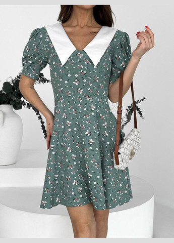 Оливковое кэжуал платье Larionoff с цветочным принтом