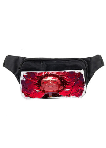 Сумка на пояс (через плечо) бананка, Аниме Клинок, уничтожающий демонов #001 унисекс, 14*22 см, черный No Brand (316120595)