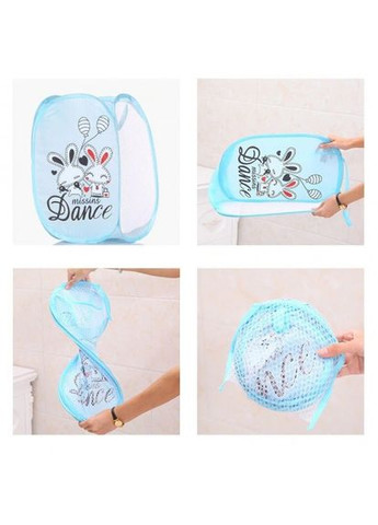 Кошик для іграшок складаний з боковою кишенею 30х48 см Блакитний 00336blue Блакитний UKC (367958552)