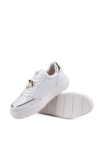 Белые женские кеды ja15214g1m251jlia6 белая кожа Love Moschino