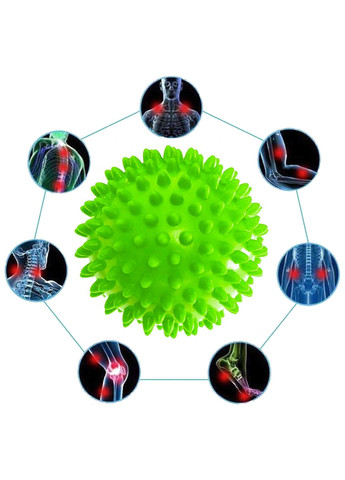 Массажный мячик PVC 7.5 см мягкий (надувной) зеленый (A-022072) EasyFit (327091618)
