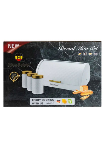 Набір для зберігання продуктів з нержавіючої сталі 4 штуки Білий HP33532 Haus Roland (353504205)
